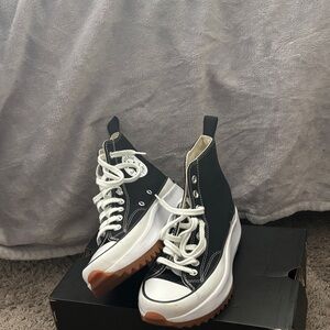 Converse Black and White Platform Sneakers